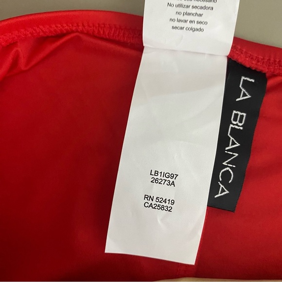 NEW La Blanca Island Goddess Mid Waist Sash Band Bikini Bottom 10 Cherry Red NWT - Picture 10 of 11